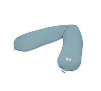 Julius Zöllner Wafffelpique Coussin d'allaitement env. 190 cm | Garnissage 42 litres de microbilles EPS | Fabriqué en Allemagne | Housse 100% Coton | Oeko-TEX® Standard 100 | Greenery