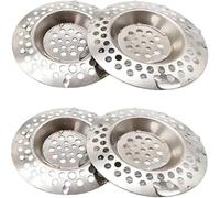 Juliyeh Lot de 4 passoires d'évier de Cuisine en Acier Inoxydable de 70 mm pour Salle de Bain et Cuisine, Bouchon Attrape-Cheveux pour Baignoire, Blanc (Strainer0413)