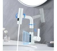 JULLYBATHEVY Mitigeur de Salle de Bain, Blanc Robinet de Lavabo avec Douchette 360° Extractible et Les trois Modes D’écoulement