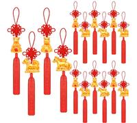 JULMELON Lot de 18 décorations pour le Nouvel An chinois 2026 - Pendentifs à suspendre - Nœud chinois - Breloques porte-bonheur - Festival du printemps, Nouvel An, lunaire, richesse et succès