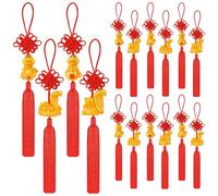 JULMELON Lot de 20 décorations pour le Nouvel An chinois 2024 - Pièces de monnaie de l'année du dragon - Pendentifs à suspendre - Nœud chinois - Breloques porte-bonheur - Ornements de printemps -