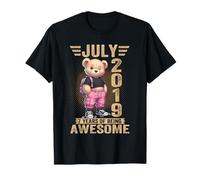 July 2019 7ème Anniversaire 7 Ans Ours en Peluche Being Awesome T-Shirt