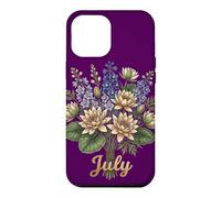 July Birth Flower Larkspur & Water Lily Cute Floral Birthday Coque pour iPhone 12 Pro Max