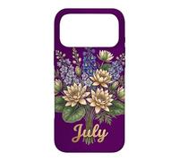 July Birth Flower Larkspur & Water Lily Cute Floral Birthday Coque pour iPhone 17 Pro Max