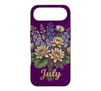 July Birth Flower Larkspur & Water Lily Cute Floral Birthday Coque pour iPhone Air