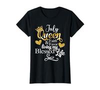 July Queen Foi & Favor Vivre ma Vie bénie Anniversaire T-Shirt