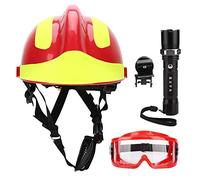JULYKAI Casque de Protection pour Casque, Casques de sécurité de Sauvetage Casque de Protection Anti-Incendie pour Pompier avec Lampe Frontale et Lunettes Casquettes de travailleur de Construction