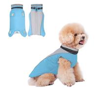 JULY'S SONG Veste pour Chien Doublée en Polaire - Manteau Sans Manches en Coton Avec Sangle de Poitrine et Bandes Réfléchissantes - Vêtements Chauds