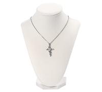 Julysky Présentoir à colliers 3D à vendre, organisateur de buste de bijoux en velours (1, beige)