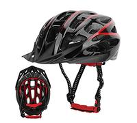 Julyue Casques de Vélo pour Hommes et Femmes, Casque de Vélo de Cyclisme Ultraléger Réglable, Casque de Vélo Classique Urbain de Banlieue, Casques de Vélo de Route de Montagne pour Jeunes(Noir Rouge)