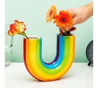 Julyue Vase Arc-en-Ciel pour la Décoration de la Maison, Vase Coloré en Forme de U, Vases Décoratifs pour Tables, Vase d'art Unique, Décoration Funky pour la Maison, Cadeaux de Décoration de Fierté