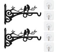 jum-2 Supports De Fleurs En Fer Forgé,5 Crochets,Supports De Paniers De Plantes,Supports De Pots De Fleurs,Adaptés Pour Suspendre Des Pots De Fleurs Et DesMangeoires À Oiseaux.