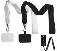 jum-2Pcs Cordon Telephone Portable,Tour De Cou Telephone,Avec 2 Patchs Universels Et 2 Cordon Téléphone Portable,Collier Compatibles Avec Tous Les Smartphonese