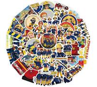Jum-Autocollant Pompier,2 X 50pcs Fireman Cartoon Stickers,Gommettes Enfants,Autocollants En Vinyle Imperméable,Cadeau Anniversaire Pompier,Autocollants Enfants,Autocollant Scrapbooking Pour Diy