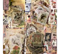 Jum-Autocollants Thème Du Timbre,240 Pcs Autocollants Scrapbooking Stickers Gommettes Etiquettes Adhésif Vintage,Stickers Bâtiment Plantes Fleurs Pour Scrapbooking Déco De Diy Album Photo Carte De Voe