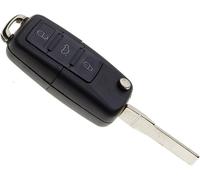 Jum-- Coque De Clé Noire Avec Lame Compatible Avec Volkswagen Beetle,Bora,Caddy,Eos,Golf,Golf Plus,Passat,Scirocco,Tiguan,Touran Boitier Clef Plip Voiture Télécommande 3 Boutons