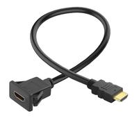 jum-Hdmi 2.0 Rectangulaire Snap On Montage Hd Câble Court Connecteur 4K @ 60Hz Hdmi Mâle Vers Femelle Intégré Support Fixe Extender Pour Moniteur Hdtv,Projecteur De Bureau,30 Cm