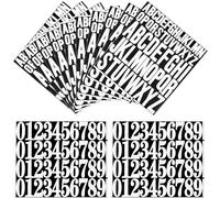 Jum-Lettre Autocollantes 8 Feuilles D'autocollants De Numéro De Lettre 2,5 Cm 5 Cm De Grandes Lettres Adhésives En Vinyle Imperméable Pour Scrapbooking Cartes Boîtes Aux Lettres - Blanc