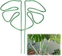 jum-Support Pour Plantes,Joli Support En Forme De Fleur De Plante De Feuille DeMonstera En Alliage Vert Pour Piquets De Plantes Pour Plantes D'Intérieur Et D'Extérieur