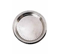 Juman - Plateau rond oriental en métal - 40 cm - Argenté - Bol décoratif avec bord haut - Marocain - Décoration dorée