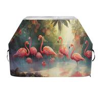 JUMBEAR A Group Of Pink Flamingos Housse de barbecue pour barbecue Weber, Brinkmann, Char-Broil - Grande housse de barbecue robuste, résistante aux UV et imperméable, indéchirable (165 x 63,5 x 114 cm