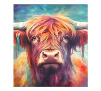 JUMBEAR Aimant coloré Highland Cattle pour lave-vaisselle - Autocollant magnétique imperméable pour réfrigérateur - Décoration pour la maison et la cuisine - 58,4 x 66 cm