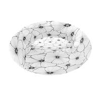 JUMBEAR Artistic Lines Lit apaisant en forme de beignet pour chien et chat - Lit rond en peluche chaud et doux avec fond antidérapant et lavable, taille XS