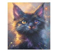 JUMBEAR Autocollant magnétique étanche pour lave-vaisselle Motif chat étoilé Noir 58,4 x 66 cm