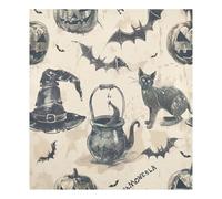 JUMBEAR Autocollant magnétique étanche pour réfrigérateur Motif chapeau de sorcière et chauve-souris Halloween 58,4 x 66 cm