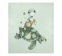 JUMBEAR Autocollant magnétique imperméable pour lave-vaisselle avec deux petites tortues empilées ensemble - 58,4 x 66 cm
