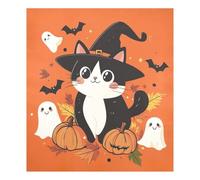 JUMBEAR Autocollant magnétique imperméable pour lave-vaisselle, motif chaton mignon, Halloween, 58,4 x 66 cm