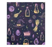 JUMBEAR Autocollant magnétique imperméable pour réfrigérateur et placard - Motif chapeau de sorcière d'Halloween et balai - 58,4 x 66 cm