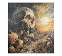 JUMBEAR Autocollant magnétique terrifiant pour lave-vaisselle - Motif tête de mort - Étanche - Pour réfrigérateur - Pour la maison et la cuisine - 58,4 x 66 cm