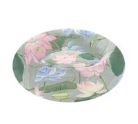 JUMBEAR Beau lit apaisant en forme de beignet pour chien et chat - Motif fleurs de lotus - Lit rond en peluche chaud et doux avec fond antidérapant et lavable - Taille S