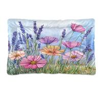 JUMBEAR Beau lit pour animal de compagnie motif fleurs sauvages à l'aquarelle, matelas avec fond antidérapant, doux et confortable, pour chats et chiens, 61 x 45,7 cm