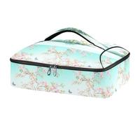 JUMBEAR Beau paysage de fleurs de pêcher isotherme pour aliments chauds ou froids, sac fourre-tout pour lasagnes, fêtes, pique-niques, plage, convient aux plats de cuisson de 22,9 x 33 cm