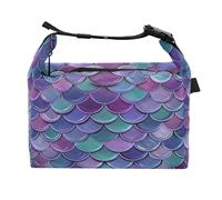 JUMBEAR Beau sac à déjeuner coloré en forme d'écailles de sirène avec boucle, boîte à déjeuner pour homme/femme, sac isotherme étanche pour le travail, l'école, le pique-nique