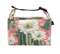 JUMBEAR Beau sac à déjeuner isotherme avec boucle, motif cactus et fleurs, pour homme/femme, sac isotherme étanche pour le travail, l'école, le pique-nique