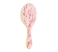 JUMBEAR Belle brosse à cheveux en fleurs de cerisier, brosse à cheveux massante en bois de bambou pour toutes les coiffures, réduit les nœuds et la casse des cheveux, favorise la croissance des