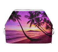JUMBEAR Belle housse de barbecue au coucher de soleil sur la mer, housse de barbecue compatible avec Weber, Brinkmann, Char-Broil - Grande housse de barbecue résistante aux UV et imperméable à l'eau