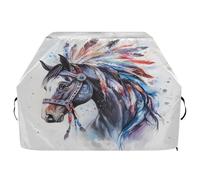 JUMBEAR Belle housse de barbecue motif chevaux indiens pour Weber, Brinkmann, Char-Broil - Grande housse de barbecue résistante aux UV et imperméable, indéchirable (165 x 63,5 x 114 cm)