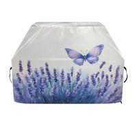 JUMBEAR Belle housse de barbecue motif papillon et lavande, housse de barbecue compatible avec Weber, Brinkmann, Char-Broil - Grande housse de barbecue très résistante, résistante aux UV et