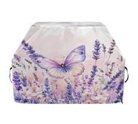 JUMBEAR Belle housse de barbecue motif papillon et lavande, housse de barbecue compatible avec Weber, Brinkmann, Char-Broil - Grande housse de barbecue très résistante, résistante aux UV et
