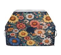 JUMBEAR Belle housse de barbecue rétro tournesols pour barbecue Weber, Brinkmann, Char-Broil - Grande housse de barbecue résistante aux UV et imperméable à l'eau indéchirable (165 x 63,5 x 114 cm)