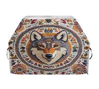 JUMBEAR Belle housse de barbecue tricotée motif loup pour Weber, Brinkmann, Char-Broil - Grande housse de barbecue résistante aux UV et imperméable à l'eau indéchirable (165 x 63,5 x 114 cm)