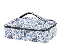 JUMBEAR Belles cocottes isothermes à fleurs de pivoine pour aliments chauds ou froids, sac fourre-tout pour lasagnes, fêtes, pique-niques, plage, convient aux plats de cuisson de 22,9 x 33 cm