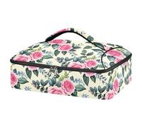 JUMBEAR Belles cocottes isothermes à fleurs de pivoine pour aliments chauds ou froids, sac fourre-tout pour lasagnes, fêtes, pique-niques, plage, convient aux plats de cuisson de 22,9 x 33 cm