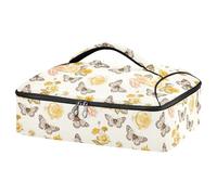 JUMBEAR Belles cocottes isothermes à fleurs et papillons pour aliments chauds ou froids, sac fourre-tout pour lasagnes, fêtes, pique-niques, plage, convient aux plats de cuisson de 22,9 x 33 cm