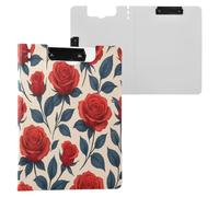 JUMBEAR Belles roses Porte-bloc A4 avec double pinces, planche à clip pliable avec couverture, organiseur personnel léger adapté pour hôpital, bureau, école, affaires, salle de classe