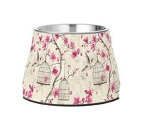 JUMBEAR Bird Is Outside The Birdcage Gamelles antidérapantes en acier inoxydable pour chiens et chats de petite, moyenne et grande taille